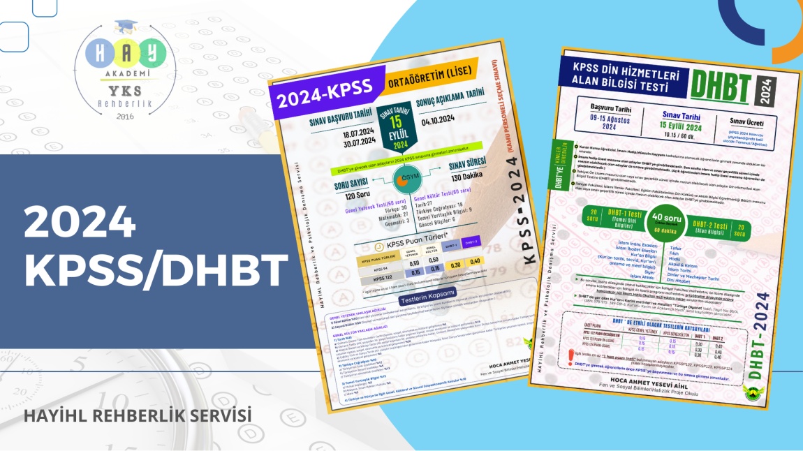 KPSS/DHBT 2024 Sınav İçeriği